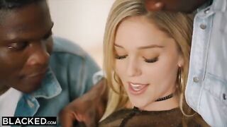 The beautiful blonde Kali Rose was fucked by six black men in an intense scene