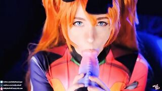 Asuka Langley-Short hair - Deep throat blowjob and pussy fuck