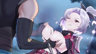 An assassin is having fun and playing with a girl in this porn video