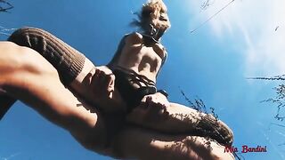Petite teen Mia Bandini gets her pussy smashed outdoors