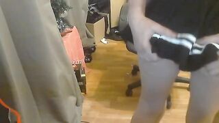 A cute schoolgirl was caught and fucked by a guy in a steamy homemade scene