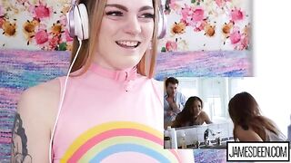 Carly Rae Summers reacts to the wildest James Deen and Sara Luvv scene