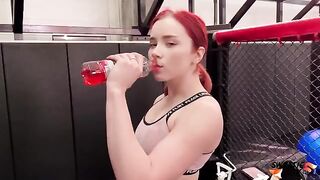 Redhead lady gets her ass hammered by a gym trainer in hardcore action