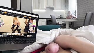 A babe caught me jerking off and offered to help with her mouth