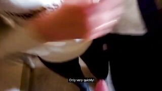 The guy fucked the cute girl in the stairwell while her parents were at home