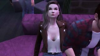 The student seduces her teacher to come in through the door