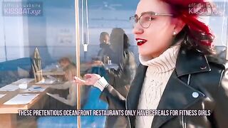 A cat is having breakfast with a hot guy who loves to fuck