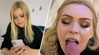 A beautiful neighbor came to visit and got an amazing blowjob