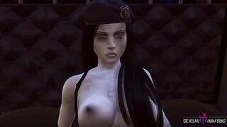 Ada Wong captured by a police zombie girl and fucked hard