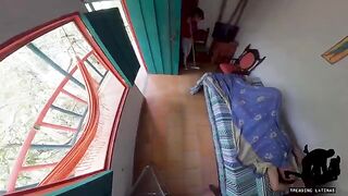 A hot chick maid seduced a tourist in the hostel