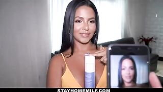 MILF Rose Monroe lets her stepson use her big tits for OnlyFans photos