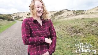 Exhibitionist blonde in HD video: public masturbation on the Dutch beach