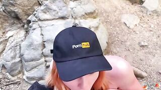 A young girl is horny, so she went outside and found someone to please her