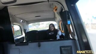 Fake taxi ride with stunning Sabien DeMonia in fishnets ends with a rough but thrilling encounter