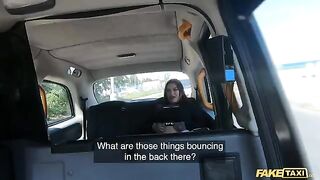 Fake taxi ride with stunning Sabien DeMonia in fishnets ends with a rough but thrilling encounter