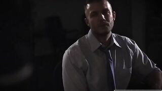 Shady reporter fucked Evelyn Claire in the office, showcasing her devious charm