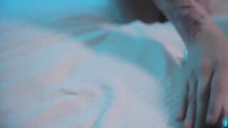 A girl came to her room and began to masturbate with a Hitachi wand