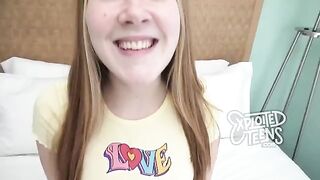 Redhead teen with freckles and red pubic hair gets fucked during casting