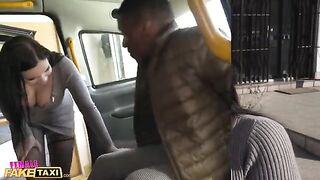 A big black cock for the fake taxi driver Sofia Lee’s huge natural boobs