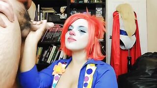 The sexy clown girl is quitting her job in porn