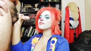 The sexy clown girl is quitting her job in porn