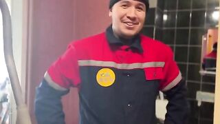 The girl was fucked by a locksmith and her husband found out