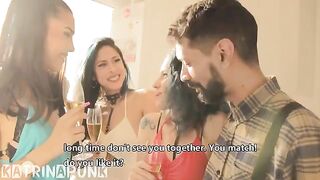 A guy got fucked by his coworkers in a steamy group session