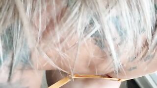 A hot chick with striking blue eyes gets fucked hard in POV