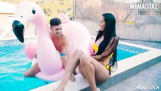 Petite brunette Andreina Deluxe gets her pussy smashed by a huge dick