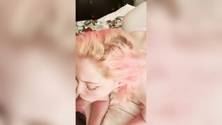 A woman gave her husband a deep blowjob