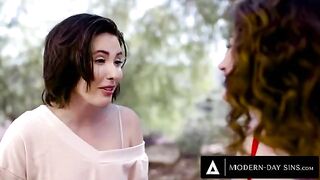 Casey Calvert and Arabelle Raphael share her ex-boyfriend's big cock