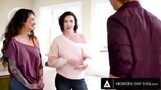 Casey Calvert and Arabelle Raphael share her ex-boyfriend's big cock