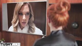 Hot mom Lauren handles her daughter's naughty professor in a steamy TUSHY scene