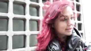 Redhead college teen Ria Red gets picked up and fucked hard