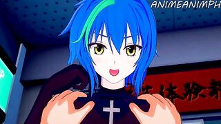 High School DxD Xenovia Quarta gets fucked and cums inside her