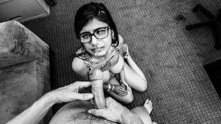 French instrumental music and black and white porn audition with Mia Khalifa