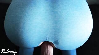 The man came to the girl in doggy and cummed on her hole
