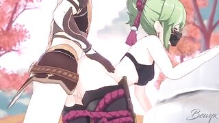 Kuki Shinobu gets fucked by a huge cock in Genshin Impact style