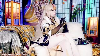 Ning Guang. Restoring the Jade Palace. 4K - MollyRedWolf, a hot Genshin Impact cosplay scene