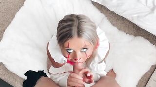 A little crazy girl had to suck my dick before the Halloween party