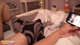 Step sister with a juicy ass gets horny at night and wants to have sex
