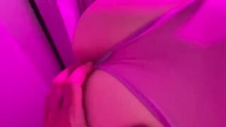 Passion and party sex and dirty Russian talk in public toilet