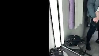 I did a big squirt in the fitting room, full of cum on my face