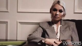 A blonde woman with big boobs fucks in a threesome therapy session with Kenzie Taylor