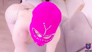 Babe fucks deep in her ass with a big dick