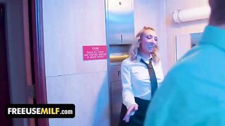 Hot bathroom attendant with big ass gives special treatment to club goers