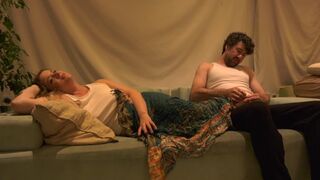 A hot evening alone with a stepmom turns into something special