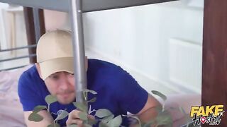 A cheating girl gets caught and fucks in the fake hostel