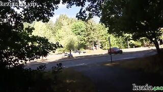 Public squirt lessons with Kezia Slater in the park