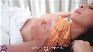 A couple has fun watching a movie together and getting intimate